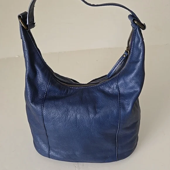American Leather Co Carrie Hobo Bag Blue Navy - Picture 5 of 16